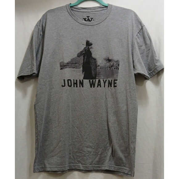 The Duke John Wayne Gray Short Sleeve Graphic Print T-Shirt Men's Size XL EUC - Picture 1 of 4